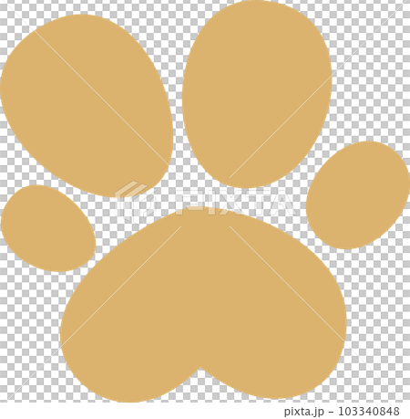 足跡　犬　ベージュ 103340848