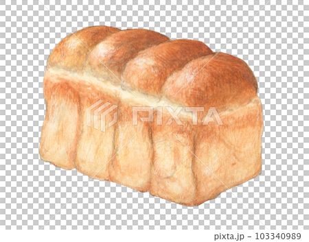 褐色山形麵包，水彩鉛筆插圖 103340989