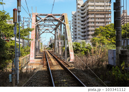 山口県　宇部市　JR宇部線　真締川にかかる鉄橋 103341112