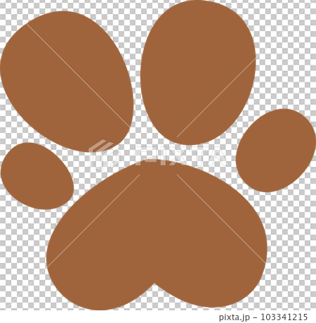 茶色の動物の足跡 103341215