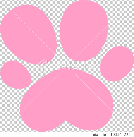 ピンクの動物の足跡 103341220