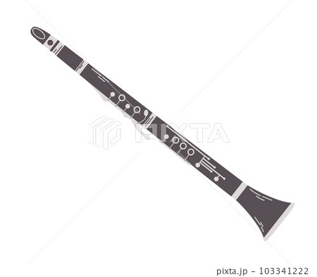 Clarinet flat cartoon illustration isolated on white background. Clarinet flat cartoon illustration isolated on white background. 103341222