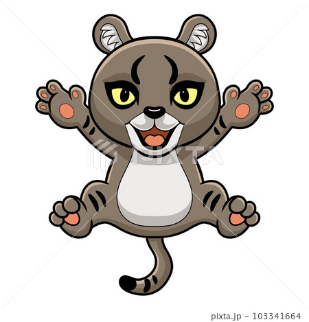 Cute little jungle cat cartoon 103341664