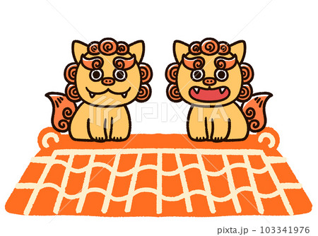 屋根の上のかわいいシーサー 屋根の上のかわいいシーサー 103341976