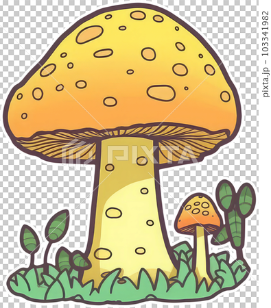 Mushroom sticker transparent illustration. Mushroom sticker transparent illustration. 103341982