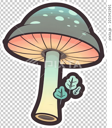Mushroom sticker transparent illustration. Mushroom sticker transparent illustration. 103341991