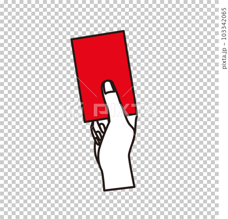 hand sign showing a red card 103342065