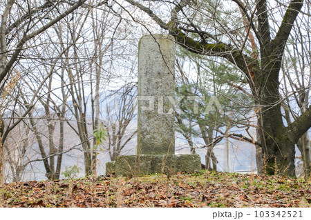 長野県　長野市　冬　川中島古戦場史跡公園　首塚 103342521