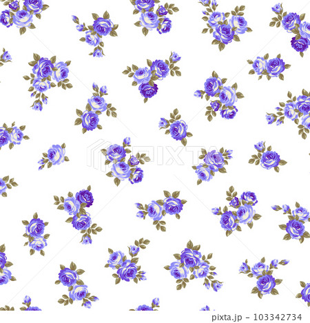 リバティ調の可愛い薔薇シームレスパターン, 103342734