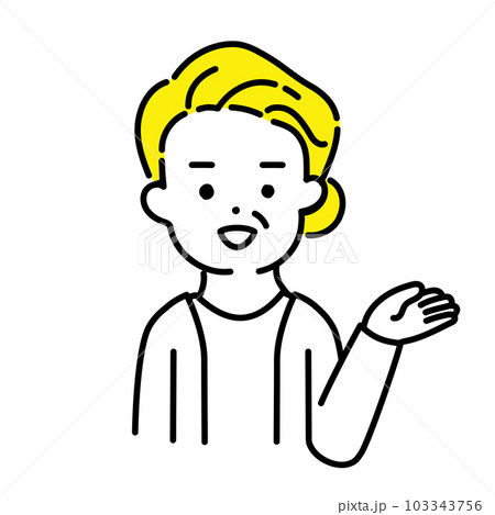 かわいい人物のイラストシリーズ _ シニアの女性_ 案内 かわいい人物のイラストシリーズ _ シニアの女性_ 案内 103343756