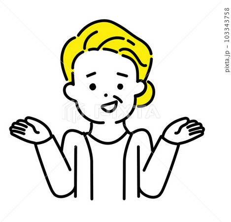 かわいい人物のイラストシリーズ _ シニアの女性_ 呆れる 103343758