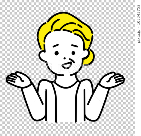 かわいい人物のイラストシリーズ _ シニアの女性_ 呆れる 103343758
