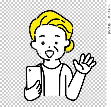 Illustration series of cute people _ senior woman _ fun Illustration series of cute people _ senior woman _ fun 103343782