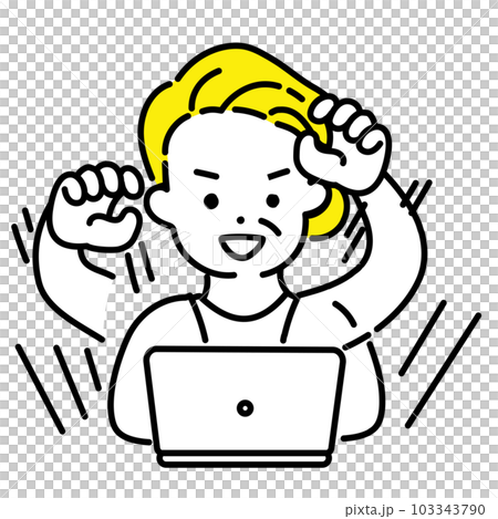 Illustration series of cute people _ senior woman _ progress Illustration series of cute people _ senior woman _ progress 103343790