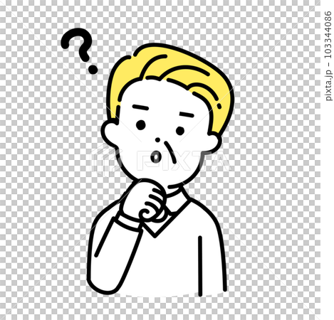 かわいい人物のイラストシリーズ _ シニアの男性_ 疑問 103344086