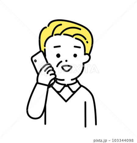 かわいい人物のイラストシリーズ _ シニアの男性_ コミュニケーション 103344098