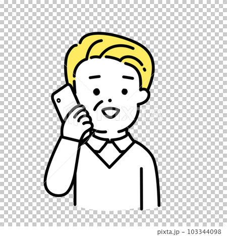 かわいい人物のイラストシリーズ _ シニアの男性_ コミュニケーション 103344098