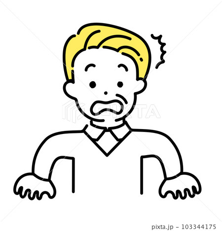 かわいい人物のイラストシリーズ _ シニアの男性_ 驚く かわいい人物のイラストシリーズ _ シニアの男性_ 驚く 103344175