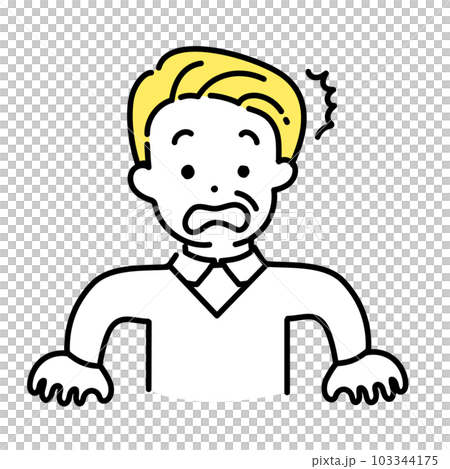 かわいい人物のイラストシリーズ _ シニアの男性_ 驚く かわいい人物のイラストシリーズ _ シニアの男性_ 驚く 103344175