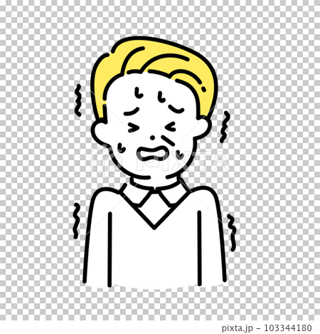 かわいい人物のイラストシリーズ _ シニアの男性_ 怖い かわいい人物のイラストシリーズ _ シニアの男性_ 怖い 103344180