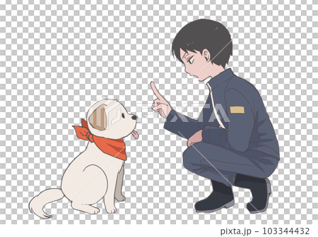 犬のしつけをする人 103344432