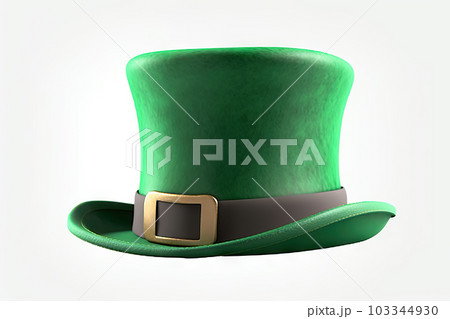 Luck of the Irish: Green St. Patrick's Day Top Hat on White Background. created with Generative AI Luck of the Irish: Green St. Patrick's Day Top Hat on White Background. created with Generative AI 103344930