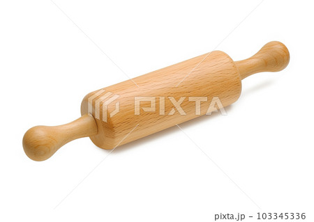 Timeless Elegance Isolated Wooden Rolling Pin on White Background for Culinary Creations. created with Generative AI Timeless Elegance Isolated Wooden Rolling Pin on White Background for Culinary Creations. created with Generative AI 103345336
