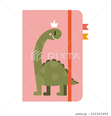 Cute notepad, notebook with dinosaur, cartoon...のイラスト素材 [103345493] - PIXTA