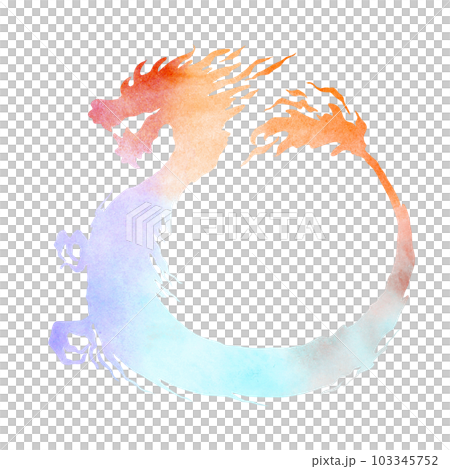 watercolor dragon silhouette hand drawn illustration watercolor dragon silhouette hand drawn illustration 103345752