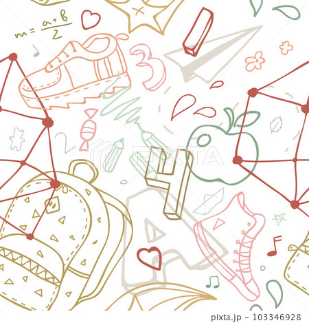 seamless pattern on school theme. seamless pattern on school theme. 103346928