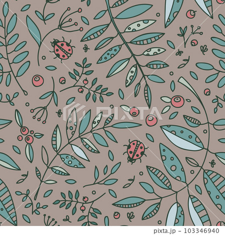 Vector illustration and pattern with plants. 103346940