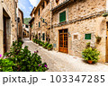 Street in the old town of Mallorca, Alcudia 103347285