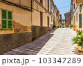Street in the old town of Mallorca, Alcudia 103347289