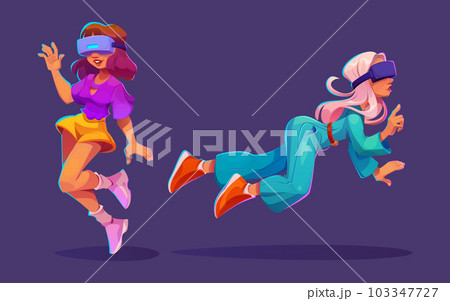 Metaverse game tech vector, vr and p2e technology 103347727