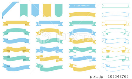 色んなシンプルリボンのフレームセット_3カラー 103348763