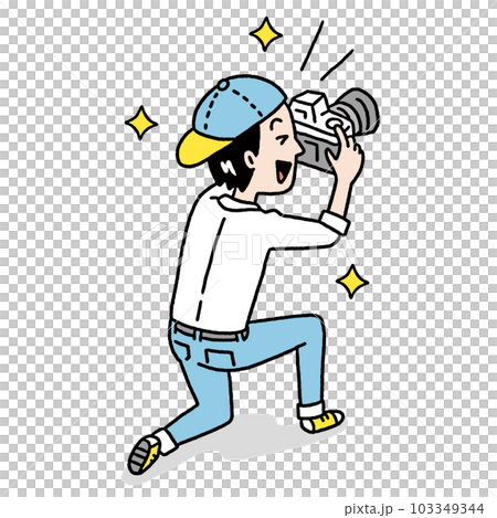 Photographer shooting with a single-lens reflex camera 103349344