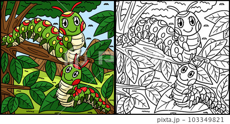 Mother Caterpillar Baby Caterpillar Illustration Mother Caterpillar Baby Caterpillar Illustration 103349821