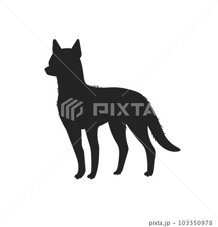 Fox animal black outline silhouette icon vector illustration isolated on white. 103350978
