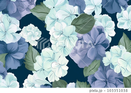紫陽花の水彩風イラスト丨AI画像 103351038