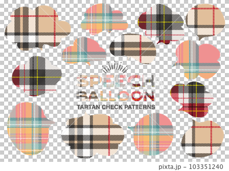 Plaid speech bubble material set 103351240