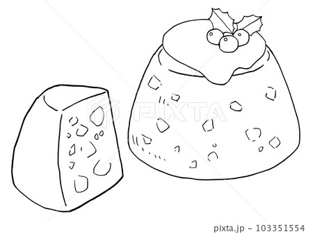 イギリスのプディング スケッチ 線画イラスト イギリスのプディング スケッチ 線画イラスト 103351554