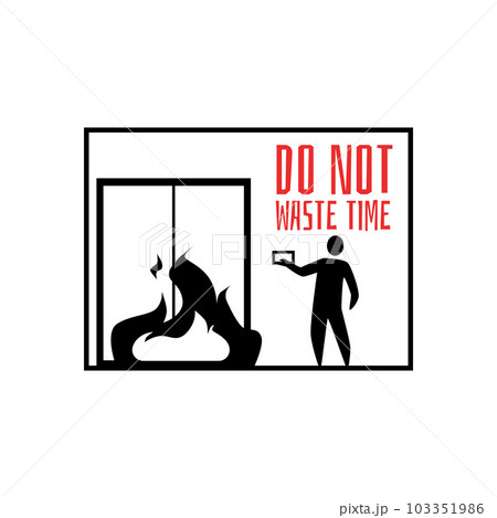 Do not use the elevator in case of fire poster vector illustration isolated. 103351986