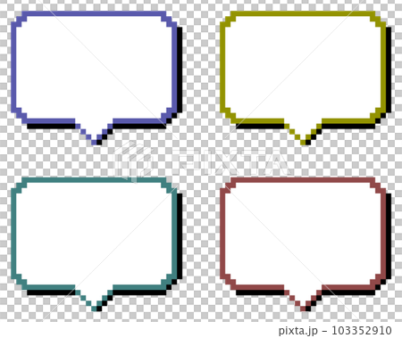 ドットで書いた四角の吹出しイラスト 103352910