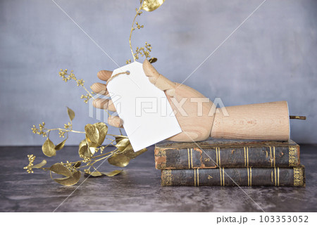 Wooden model for product price sample. Retro style. Wooden model for product price sample. Retro style. 103353052