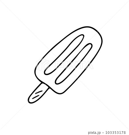 Doodle of ice cream on stick. 103353178