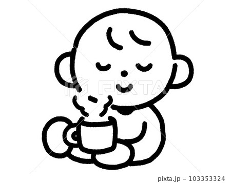コーヒーを飲む人のイラスト コーヒーを飲む人のイラスト 103353324