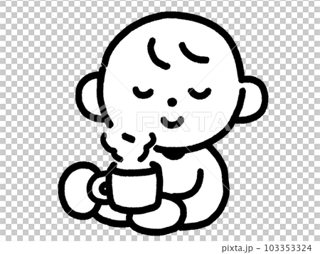 コーヒーを飲む人のイラスト コーヒーを飲む人のイラスト 103353324