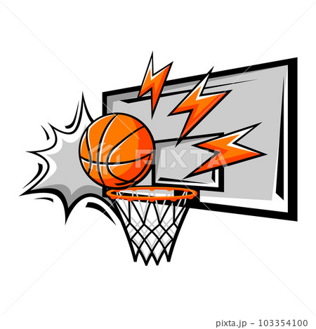 Emblem with basketball symbols. Sport club label or emblem. 103354100