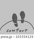 Drawing of footsteps stepping out of the comfort zone 103354129