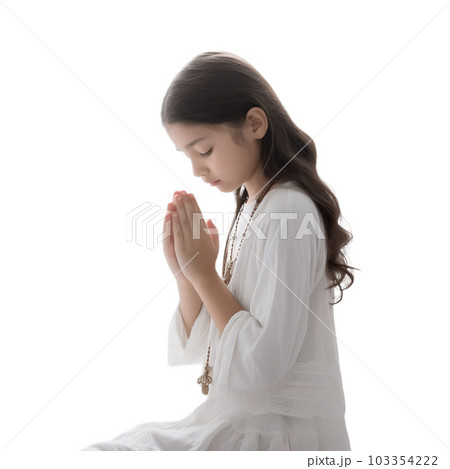 A woman praying - Stock Illustration [103354222] - PIXTA